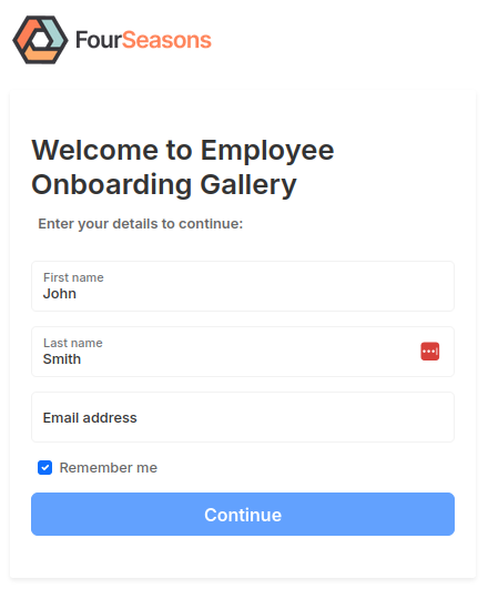 Screenshot of a passwordless login screen